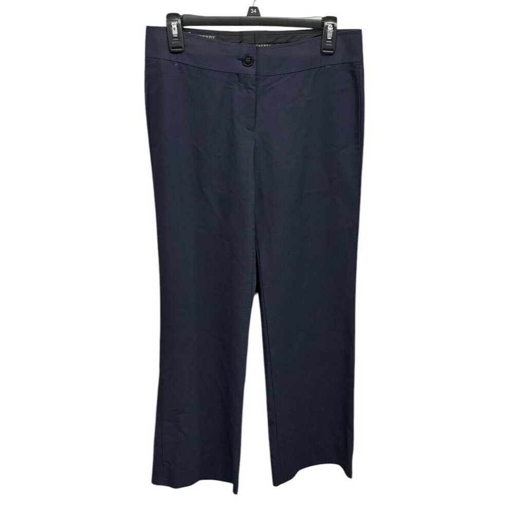 Burberry Women’s Wool Blend Trousers Navy Size 42 US 8‎